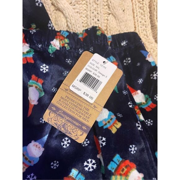 Men North15 Christmas Gnome Velour Loungewear Sleep Pants Sz 5XL - Picture 4 of 5